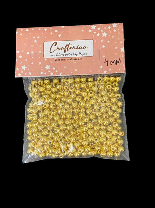 Golden Beads- 4 mm