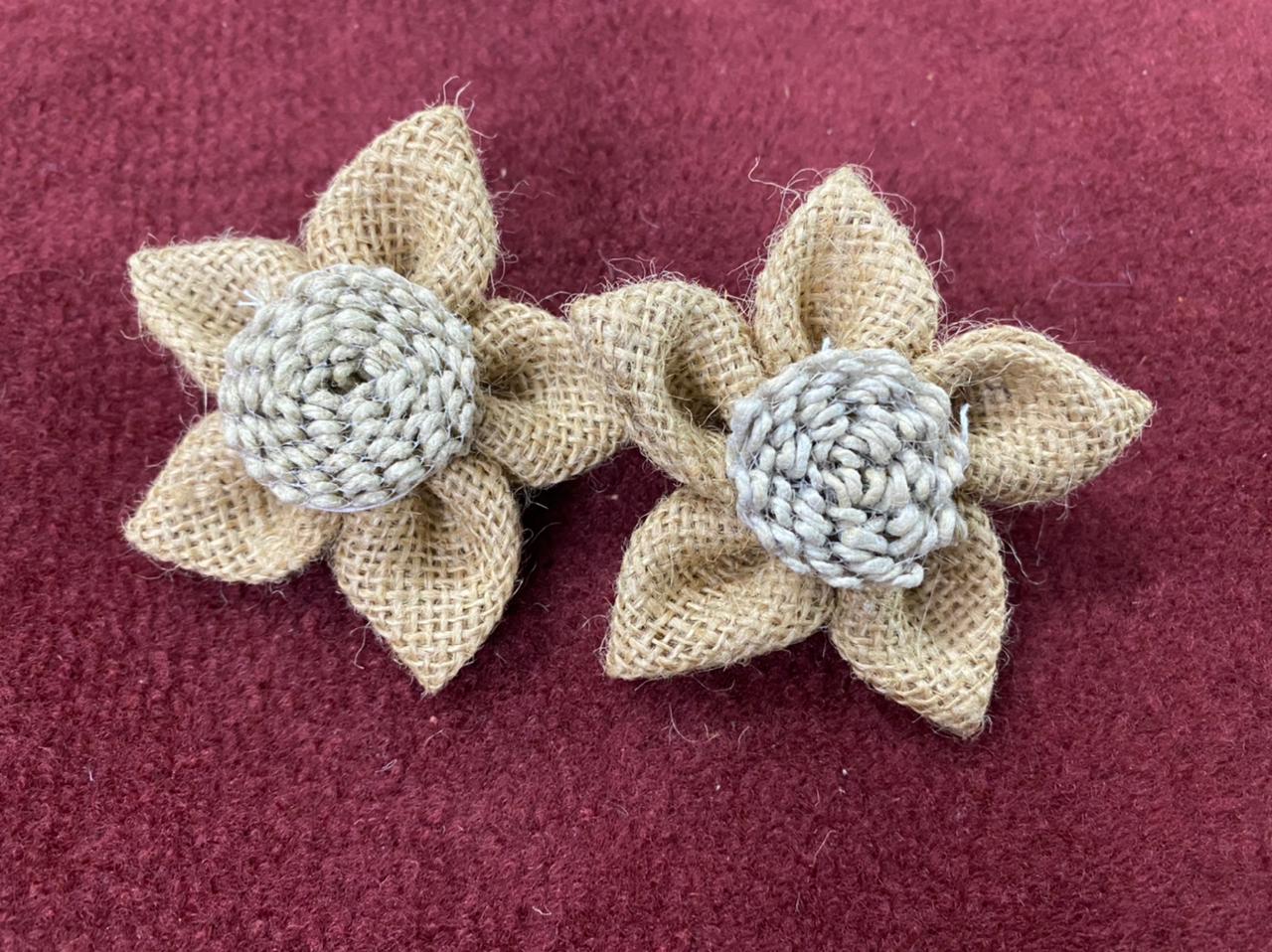 Jute Flowers- 2 Pieces shade -Jute color