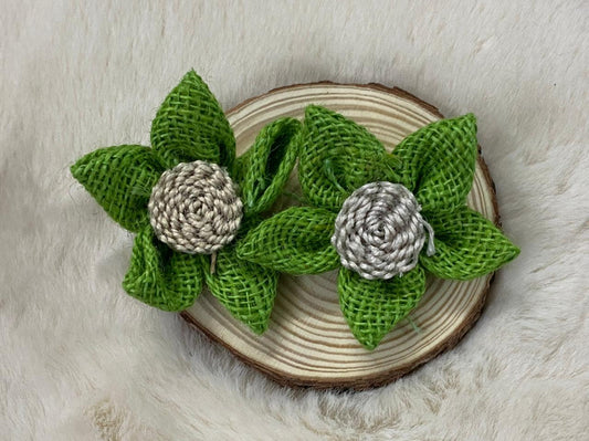 Jute Flowers- 2 Pieces shade – Green