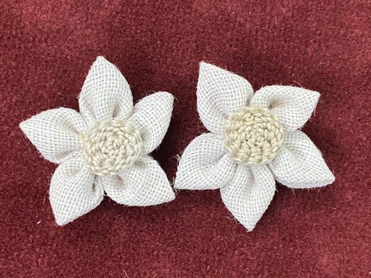 Jute Flowers- 2 Pieces shade – white
