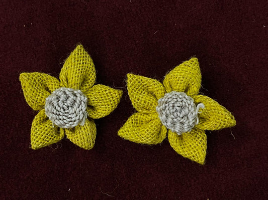 Jute Flowers- 2 Pieces shade – Yellow
