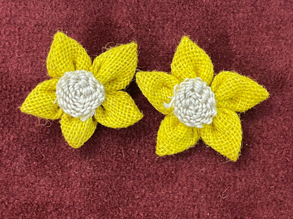 Jute Flowers- 2 Pieces shade – Yellow