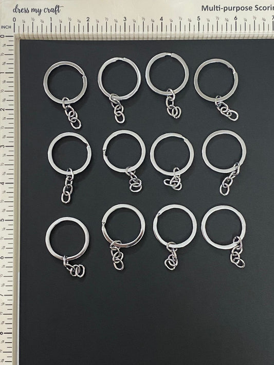 Key rings- 12 pieces- Silver