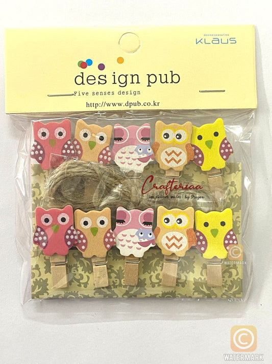 Clip – 10clips – 1 set Design -34 Owl