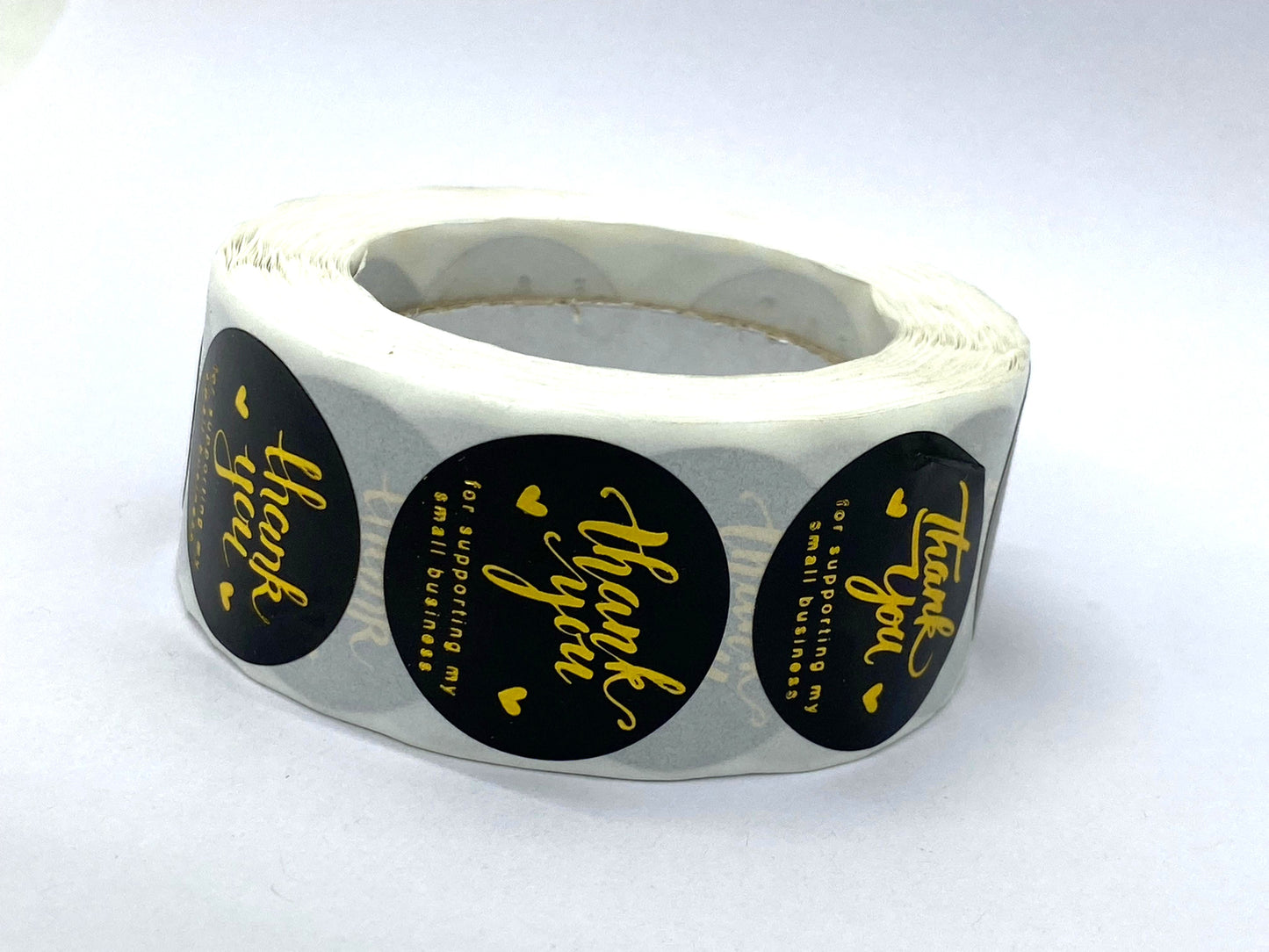Thank you Sticker – 500 pieces – Black Foil- 1 Roll