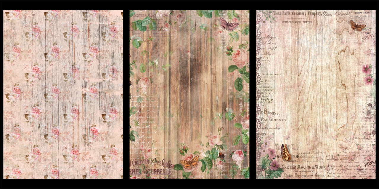 Shabby Vintage Wood- A4- 18 Sheets