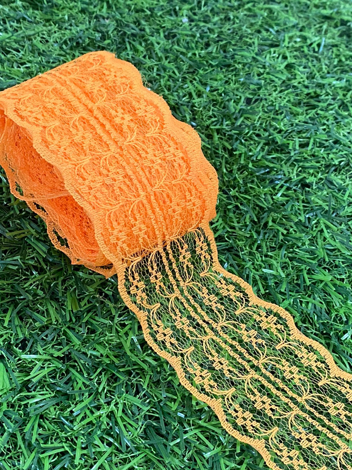 Net Lace- 1 roll-2 mtr- Light -orange