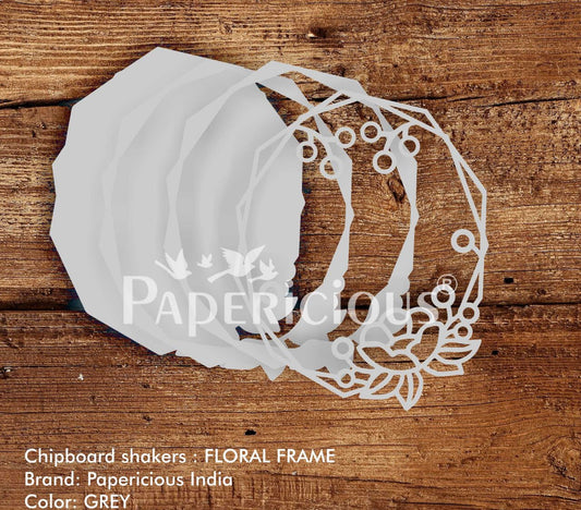 3D Shaker Chipboards- Floral Frame