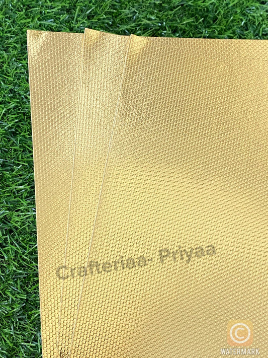 Texture Gold Mirror Cardstock- 10 Sheets- A4 SIZE -Design F