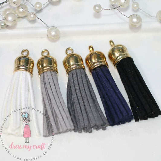 Medium Faux Leather Tassel – Ebony & Ivory