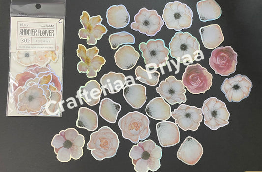 Shimmer Flowers- Design C- 30 pieces CPJ439