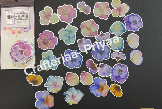 Shimmer Flowers- Design D- 30 pieces ,CPJ440