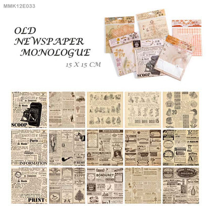 Vintage Sheets set -30 Sheets- Old Newspaper Monologue