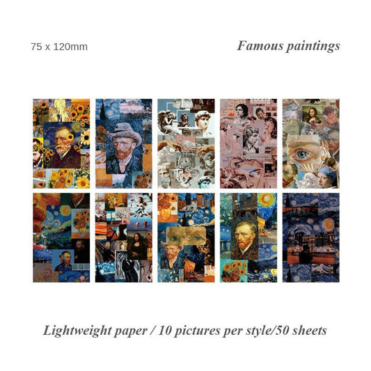 Vintage Sheets set – 50 Sheets- Famous Paintings- CPJ204