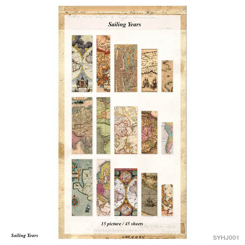Vintage Stickers set – 45 Sheets- Sailing Years- CPJ470