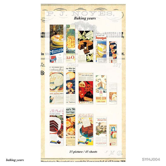 Vintage Stickers set – 45 Sheets- Baking Years- CPJ468