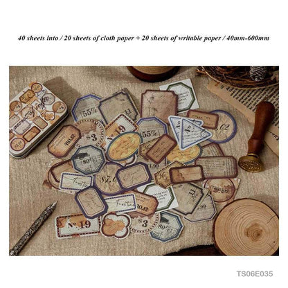 Vintage Tin Box Stickers – 40 pieces- The Secret Of Coffee