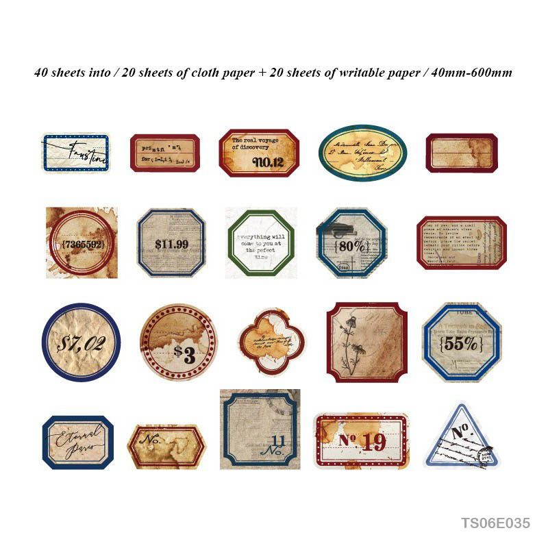 Vintage Tin Box Stickers – 40 pieces- The Secret Of Coffee