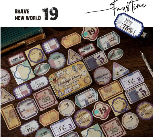 Vintage Tin Box Stickers – 40 pieces- Pasteup Diaries