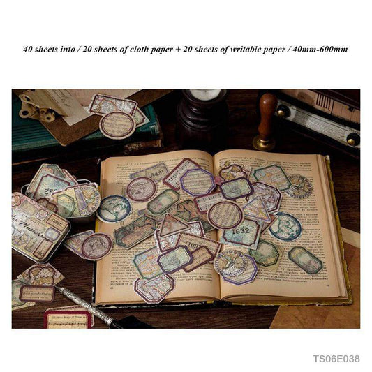 Vintage Tin Box Stickers – 40 pieces- Atlas Musicians