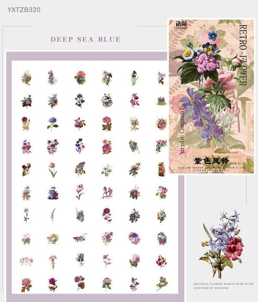 Stickers set – Purple Campanula- 60 Pieces – CPJ409