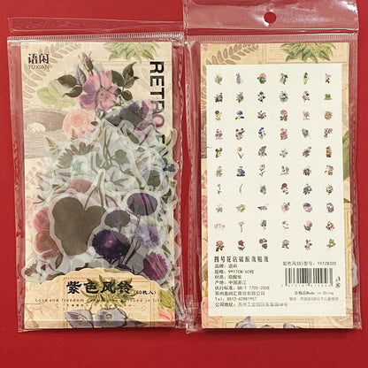 Stickers set – Purple Campanula- 60 Pieces – CPJ409