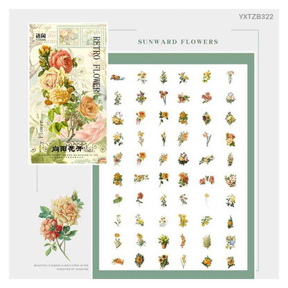 Stickers set – Sunward Flowers- 60 Pieces-  CPJ407