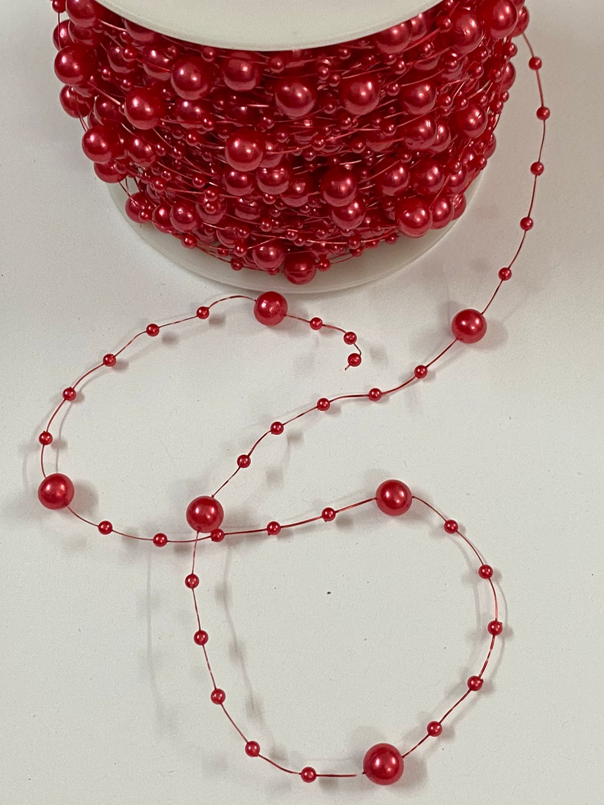 Beads/Pearl Lace – 55 mtr color Red