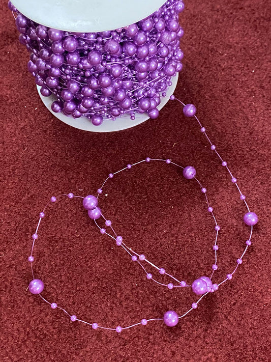 Beads/Pearl Lace -5 mtr color Purple