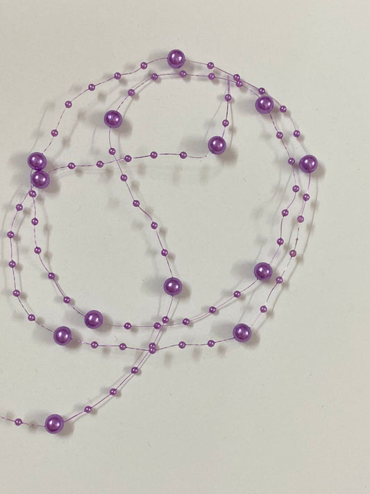 Beads/Pearl Lace -5 mtr color Purple