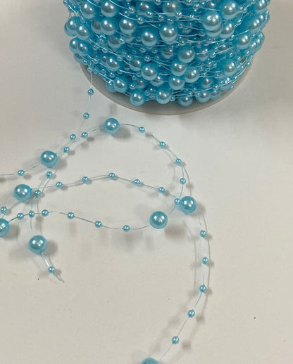 Beads/Pearl lace -5 mtr -color Blue