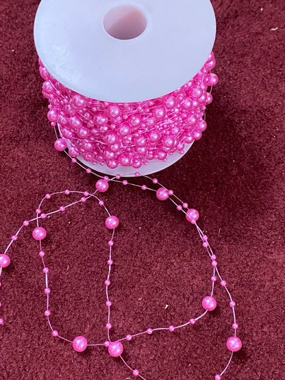 Bead/Pearl lace – 55 mtr color Dark pink