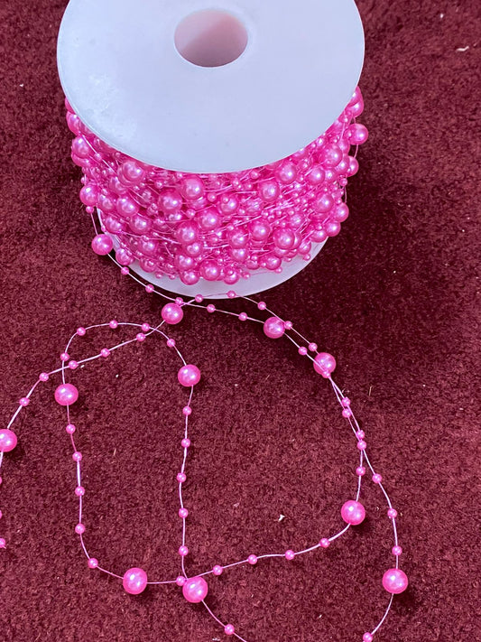 Bead/Pearl lace – 5 mtr color Dark pink