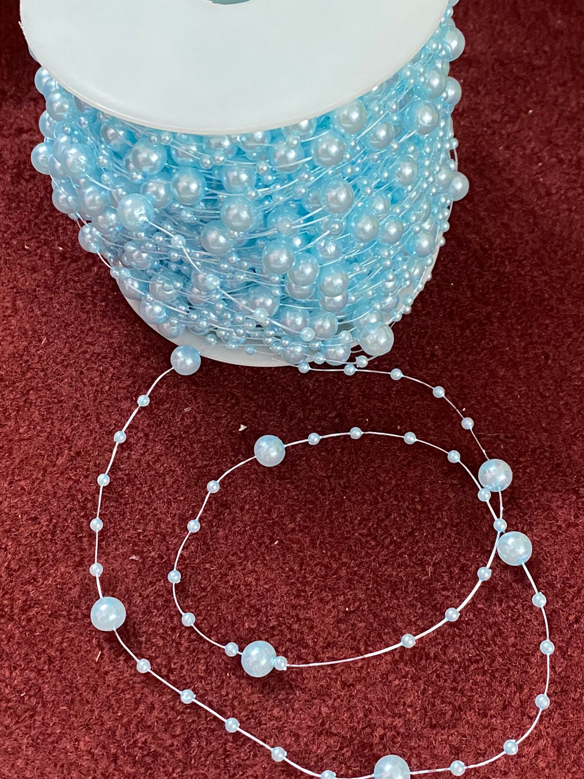 Bead / Pearl lace - 5 mtr color light Blue