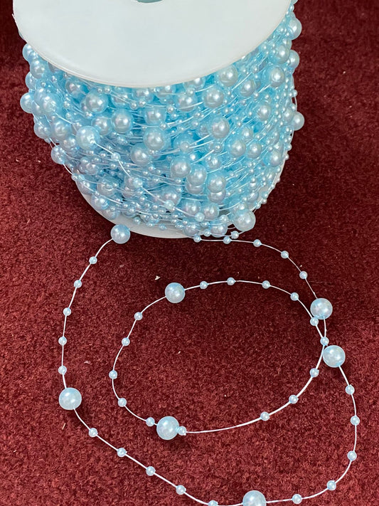 Bead / Pearl lace - 25 mtr color light Blue