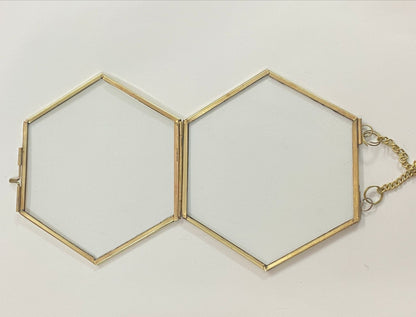 Vintage Glass Frame – Hexagon- 6 inch