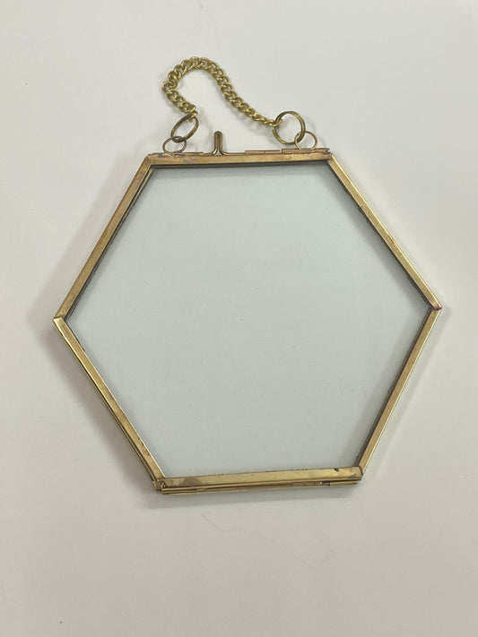 Vintage Glass Frame – Hexagon- 6 inch