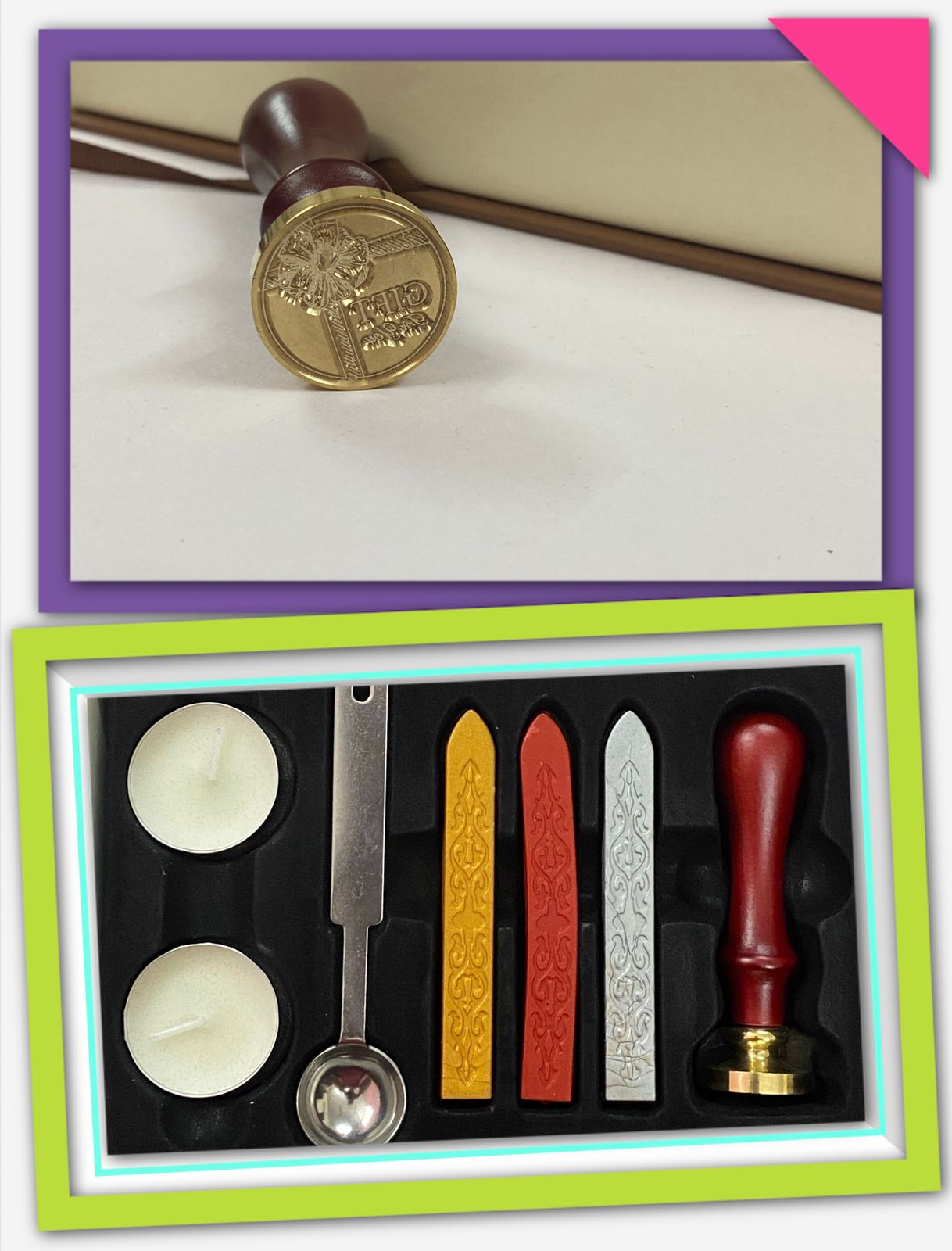 Wax Seal Stamp Set- design- ” Gift For You ” –