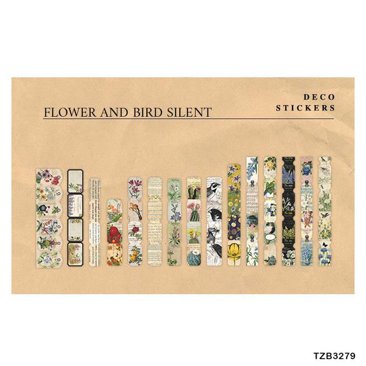 Long Sticker Set – Flower and Bird Silent, CPJ-42