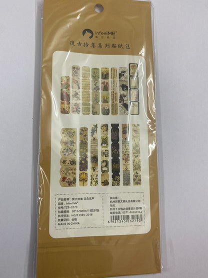 Long Sticker Set – Flower and Bird Silent, CPJ-42