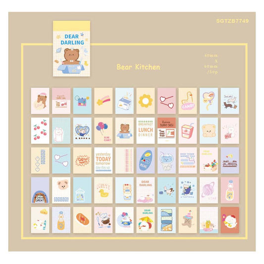 Vellum Ephemera Set of 50 sheets- (6×4 cm)- CPJ-87 - Bear Kitchen