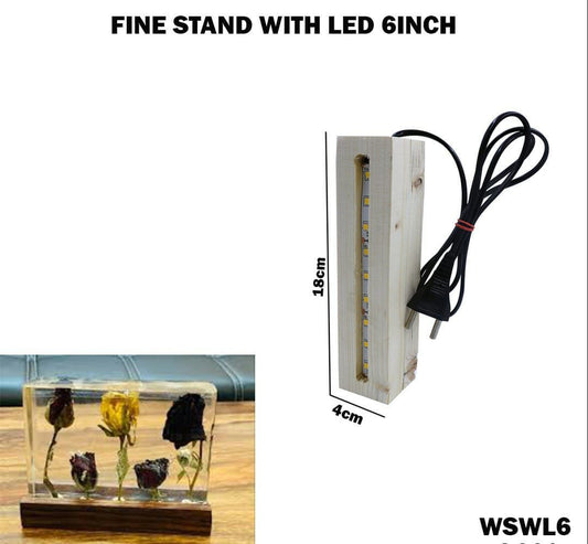 Pine Stand With Led – 6 inch