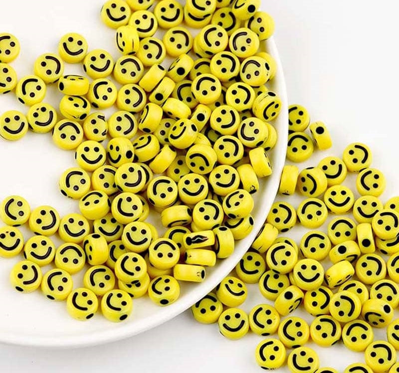 Smile Round Beads- 25 gm , design -5