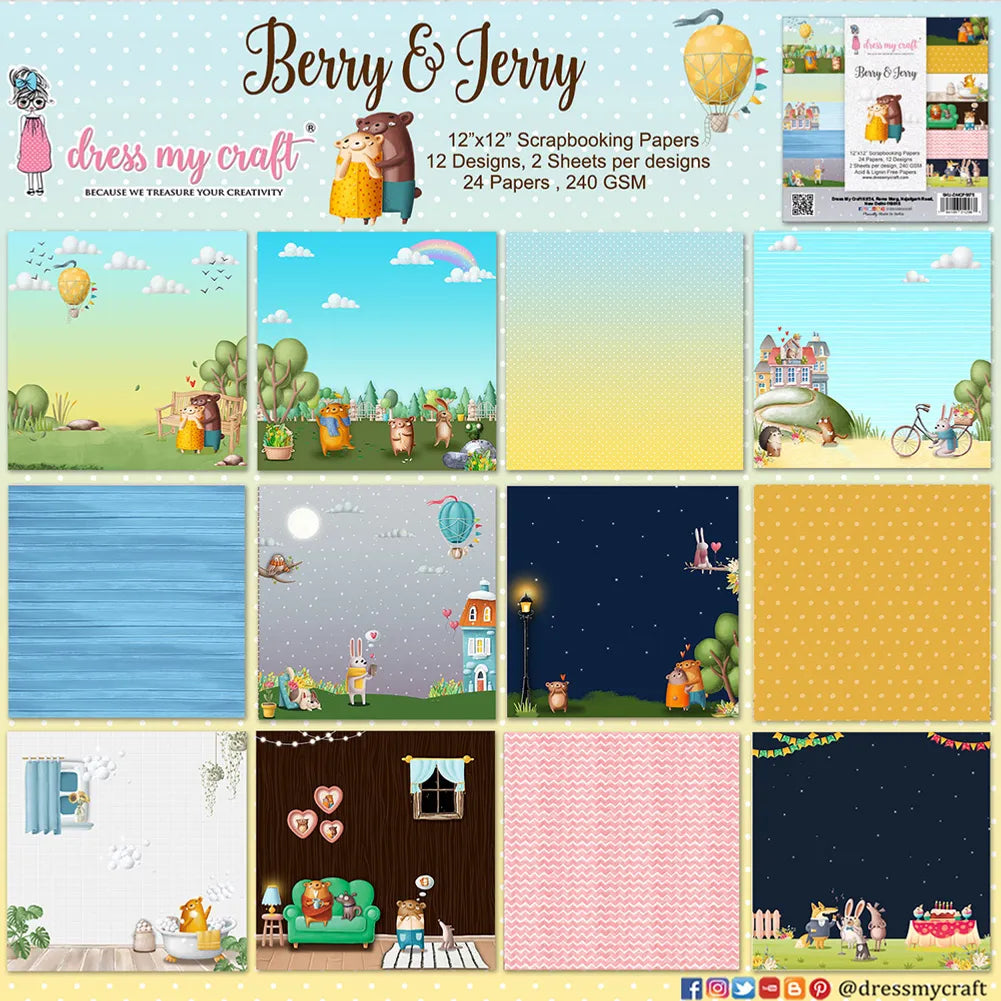 Berry & Jerry 12”x12” Paper Pad