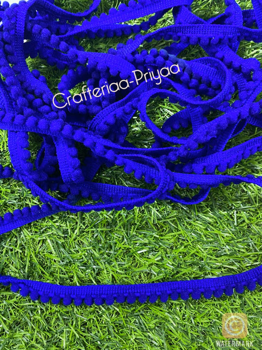 Pom Pom Lace- 10 mtr - Royal Blue