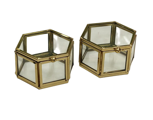Vintage Glass Box Set for Ring – 2 pieces
