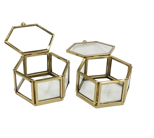 Vintage Glass Box Set for Ring – 2 pieces