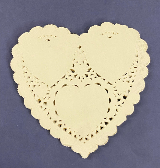 Paper Lace Doilies  – Heart- 6inch- Yellow Color