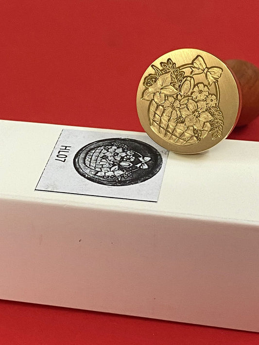 Wax Seal Stamp – FLORAL BASKET- Design no. -190
