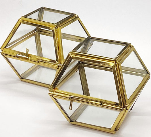 Vintage Glass Box Set for Ring – 2 pieces